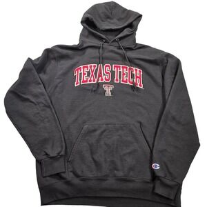 Texas Tech Red Raiders Hoodie Sweatshirt Mens Large Black NCAA Football Champion